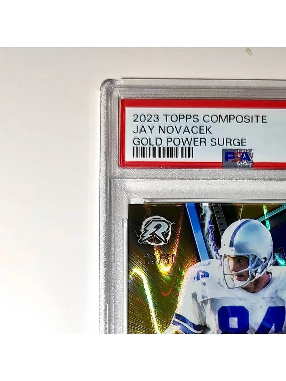 Jay Novacek 2023 Topps Resurgence 23/50 #74 Gold Power Surge PSA 10 Gem Mint